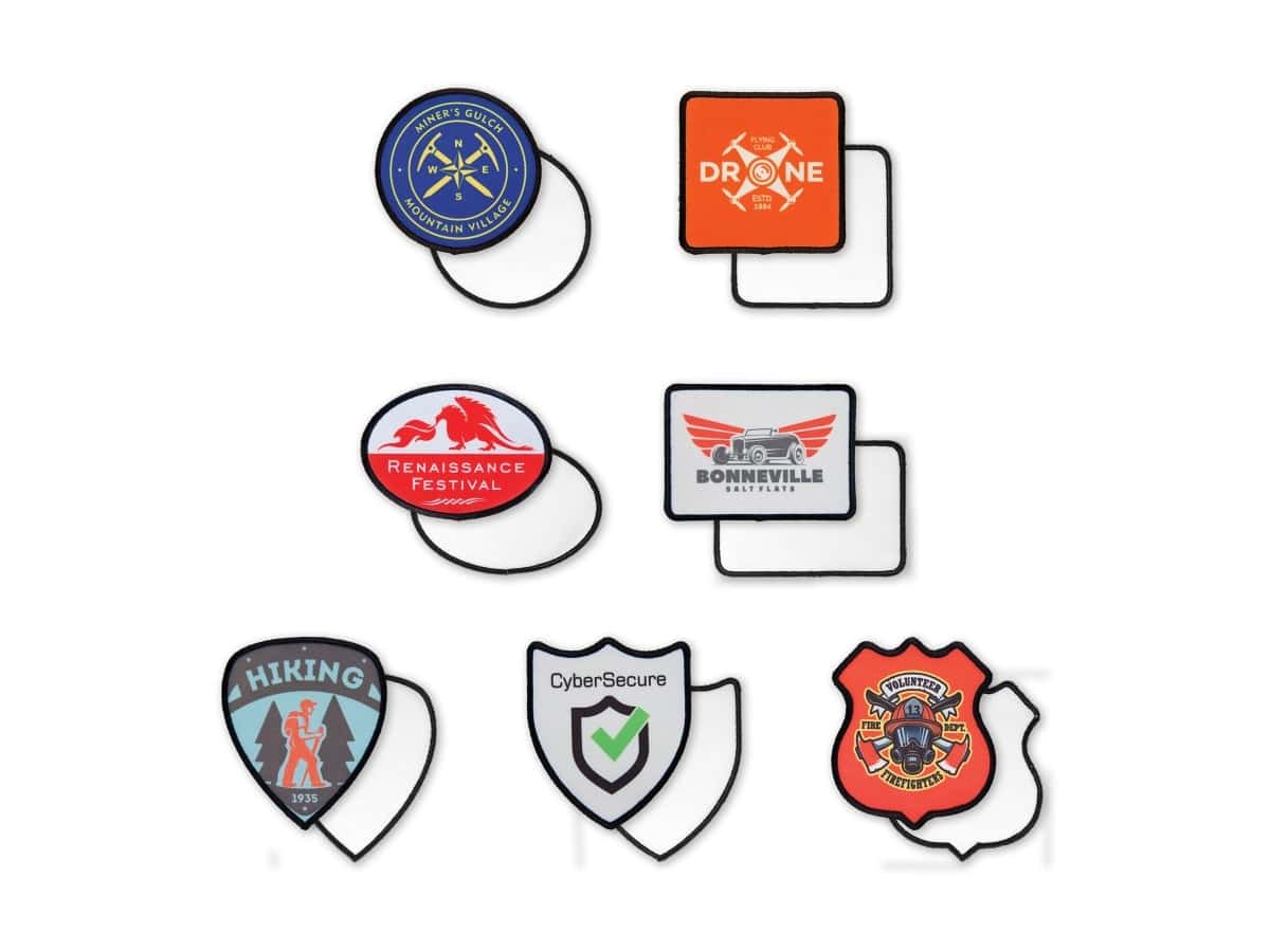 Full-color patches with embroidered edges