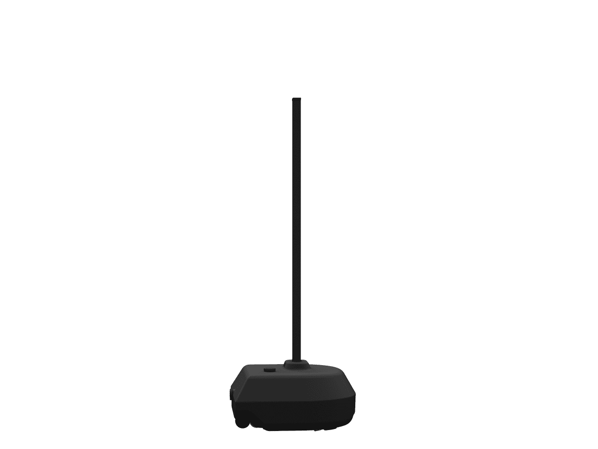 Black portable real estate sign post with weighted base