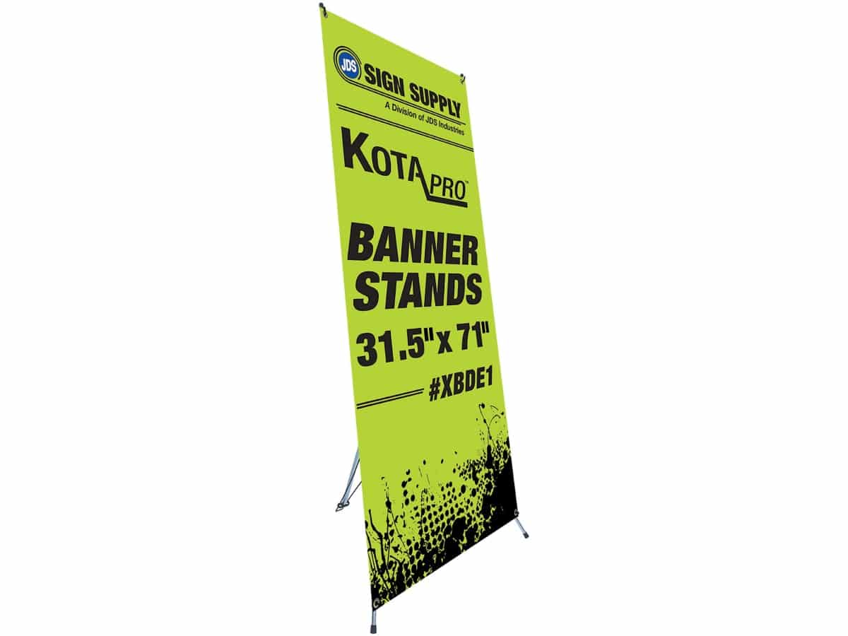 X-frame banner stand with printed banner